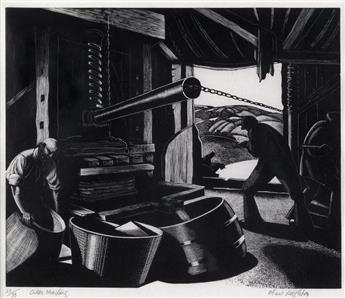 CLARE LEIGHTON Two wood engravings.